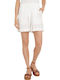 Women's Linen High-waisted Shorts White