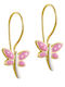 Papoulidis Jewellery Παιδικά Σκουλαρίκια Κρεμαστά Πεταλούδες από Χρυσό 9K