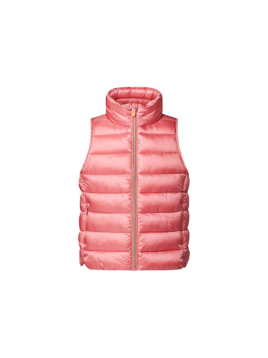 Save The Duck Waterproof Kids Quilted Jacket Sleeveless with Lining bloom pink