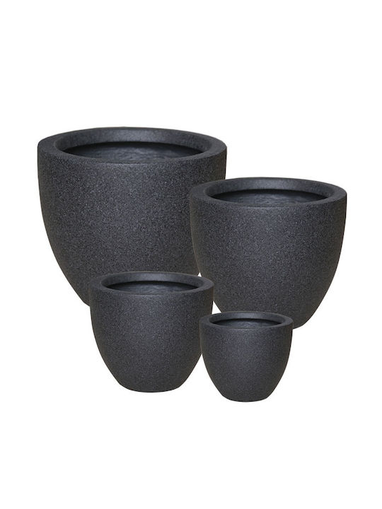 Marhome Fiber Clay Oală pentru plante Gri Set 4buc