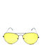 Polareye Unisex Sonnenbrille mit Gelb Metall Gestell und Gelb Linse PL5422