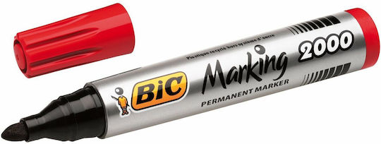 BIC Ανεξίτηλοι Μαρκαδόροι Κόκκινο Σετ 12τμχ