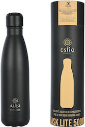 Estia Travel Flask Save the Aegean Μπουκάλι Θερμός Ανοξείδωτο Midnight Black
