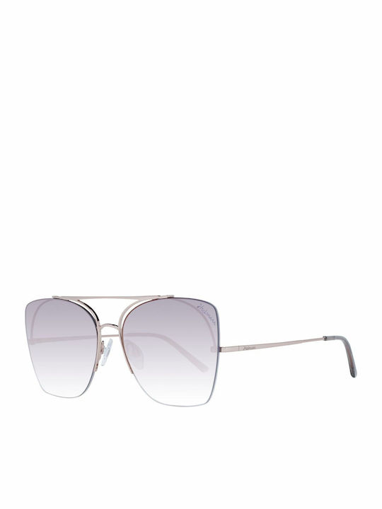 Ana Hickmann Women's Sunglasses with Gold Metallic Frame and Purple Gradient Lenses HI3075 05A