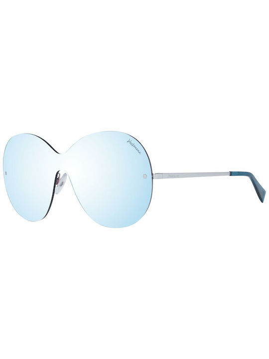Ana Hickmann Sonnenbrillen mit Silber Rahmen und Hellblau Spiegel Linse HI3058 03A