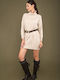 E-shopping Avenue Mini Dress Turtleneck Beige