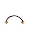 Viometale Furniture Handle from Leather Top - Brown Leather with Hole Centers 96mm 05.77