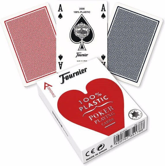 Fournier No. 2800 Τράπουλα Πλαστική για Poker Κόκκινη
