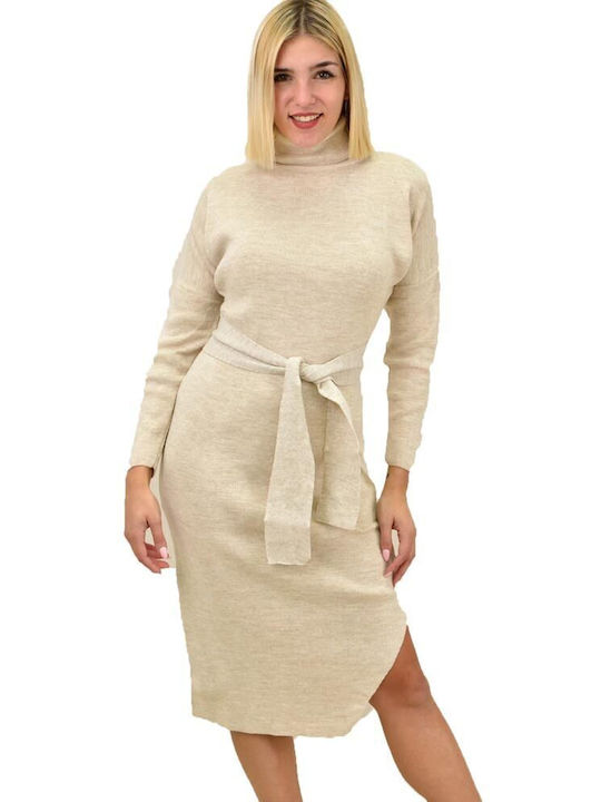 Caroon Mini Dress Knitted Ecru