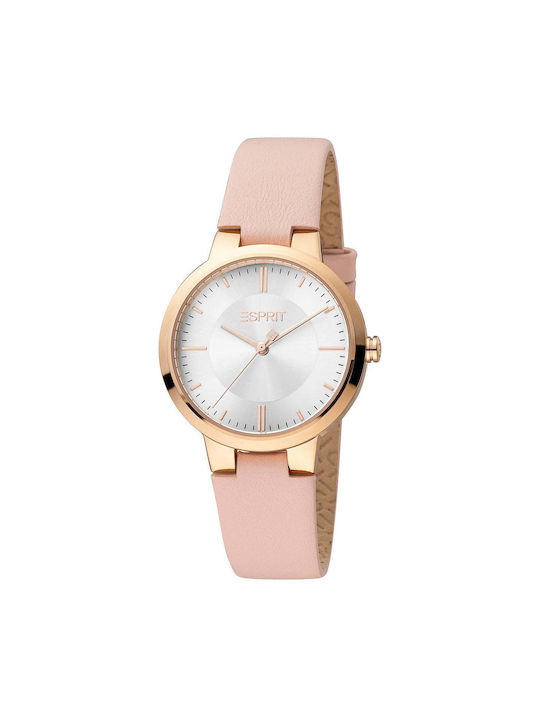 Esprit Watch Automatic with Pink Leather Strap