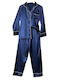 Cootaiya Winter Women's Pyjama Set Satin Blue
