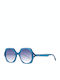 Ana Hickmann Women's Sunglasses with Blue Plastic Frame and Blue Lens HI9143 T02