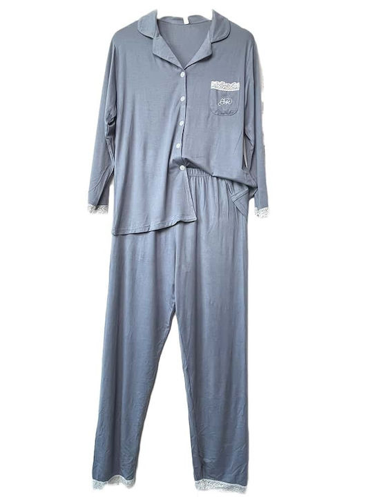 Sorrisino De vară Set Pijamale pentru Femei De bumbac blue