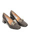 Politis shoes Patent Leather Women's Moccasins in Gray Color