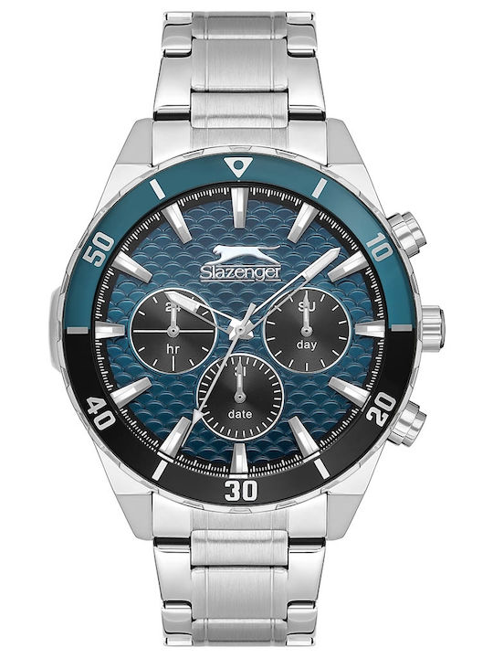 Slazenger Multifunction Men's Watch Battery with Silver Metal Bracelet