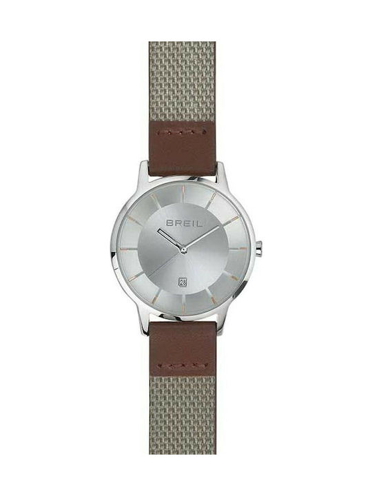 Breil Мъжки часовник с батерия с кожена каишка