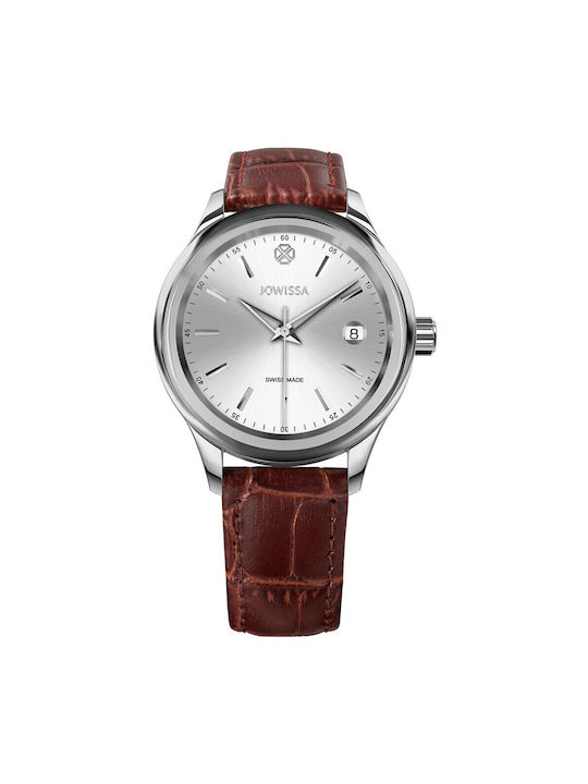 Jowissa Watch Battery with Brown Leather Strap