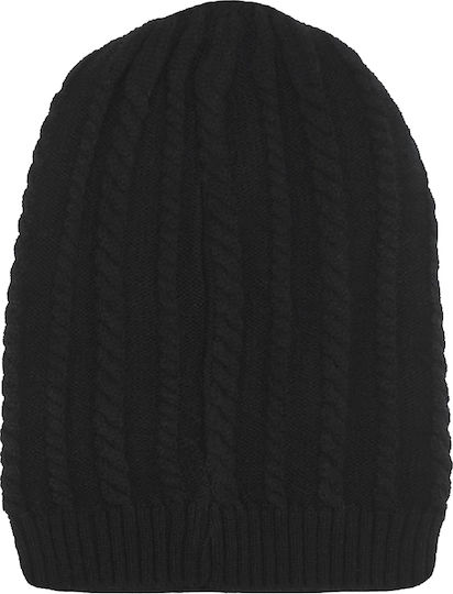 Beanie Γυναικείος Σκούφος Πλεκτός σε Μαύρο χρώμα