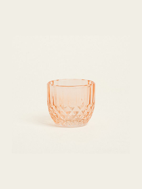 Beauty Home Candle Holder Glass in Orange Color...