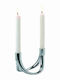 Philippi Bow Candle Holder Metal 2 Seats in Silver Color 17x9x8cm 1pcs