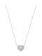 Michael Kors Love Tapered Baguette Heart Κολιέ με σχέδιο Καρδιά από Ασήμι με Πέρλες & Ζιργκόν