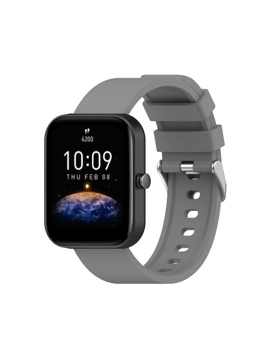 Style Каишка Силикон Сив (Amazfit Bip 3 / Bip 3 Pro - Амазфит Бип 3 / Бип 3 Про)