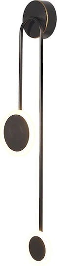H25 Lămpă De Perete Modernă Cu LED Integrat Și Lumină Alb Cald Neagră 19x6x25cm