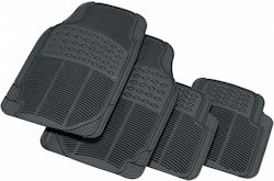 GlobalExpress Vordere und hintere Auto Fußmatten Set Universal 4Stück aus Gummi Schwarz