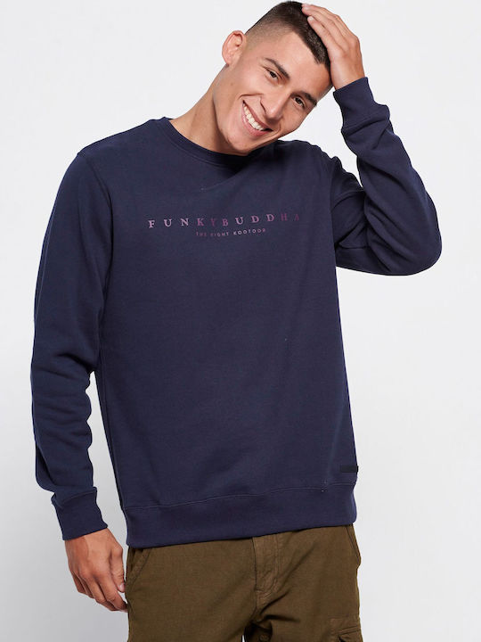 Funky Buddha Herren Sweatshirt Marineblau