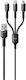 WK WDC-07TH Regular USB to Lightning / Type-C / micro USB Cable Μαύρο 1m