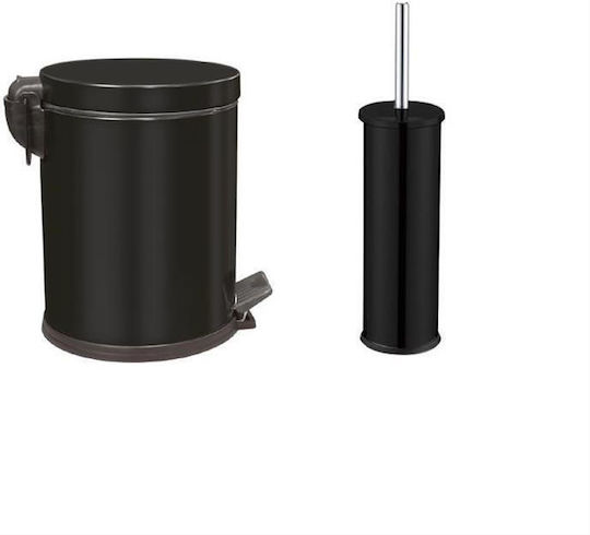 Viospiral Inox Set aus Toilettenbürste und Mülleimer für das Badezimmer Silber