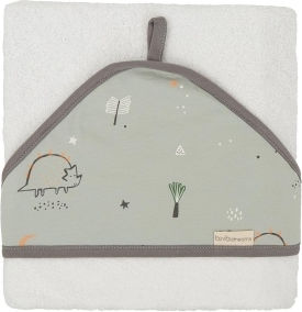 Bimbidreams Baby-Badetuch mit Kapuze Jurasic Weiß 100x100cm
