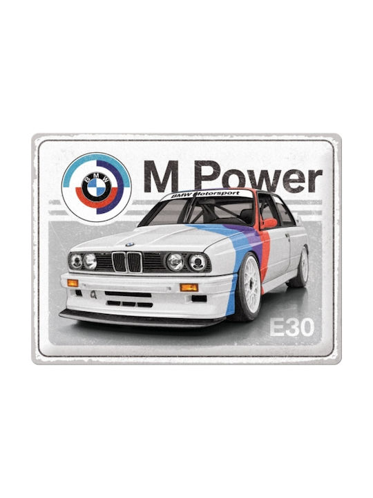 Nostalgic Art 3D Διακοσμητική Πινακίδα MW Motorsport - M Power E30 Χειροποίητη από Μέταλλο 40x30cm