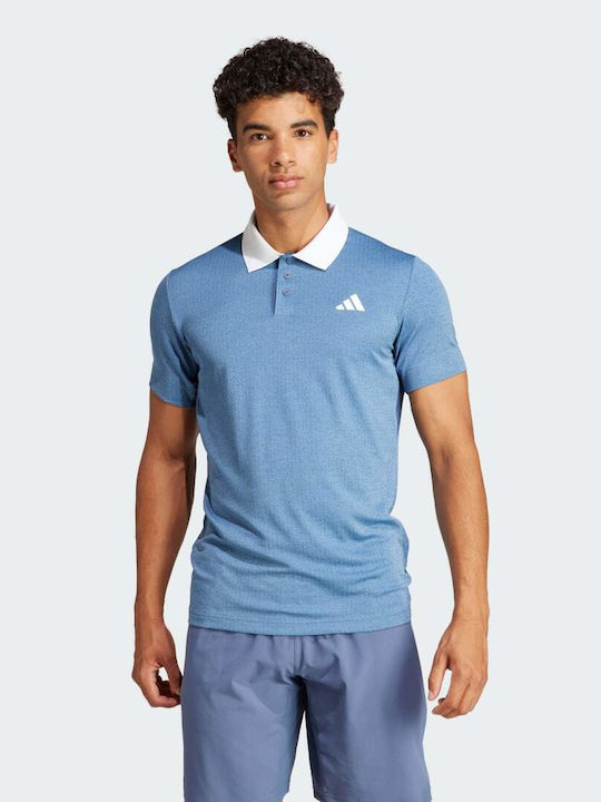 Adidas Shirt Bluza Sportivă pentru Bărbați cu Mânecă Scurtă Polo Albastră