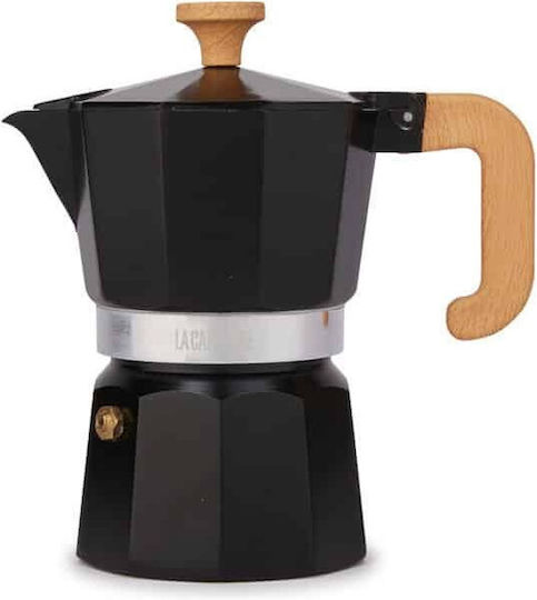 La Cafetière Stovetop Espresso Pot 3 Cups Black