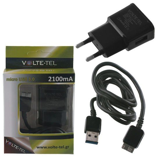 Volte-Tel Handyladegerät Und Kabel Micro-USB 11W Schwarze (Vtu21)