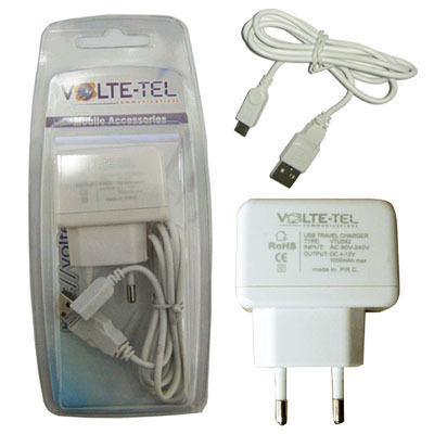 Volte-Tel Handyladegerät und Kabel Micro-USB 5W Weiß (Vtu042)