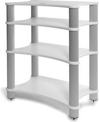 Solid-tech Radius Solo 4 Mobilier Hi-Fi cu 4 Rafturi White 68x88x50cm