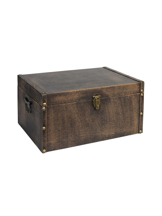 Keskor Wooden Decorative Trunk Brown 48x28x26cm