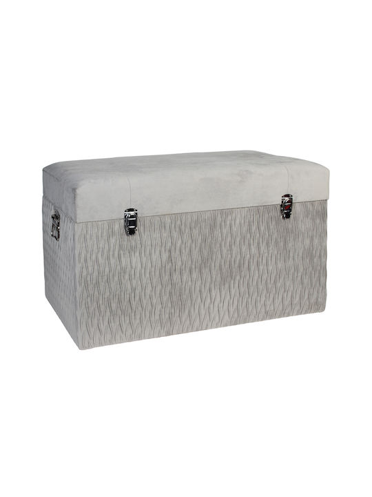 Keskor Wooden Decorative Trunk Gray 70x40x43cm