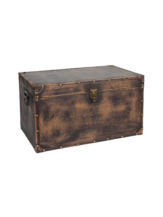 Keskor Wooden Decorative Trunk Brown 58x35x33cm