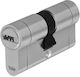 Yale Κύλινδρος Κλειδαριάς Ασφαλείας 60mm (30-30) με 5 Κλειδιά Ασημί