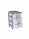 Homeplast Vesta Perforated Plastic Drawers 3 Tiers Silver 42x38x77cm