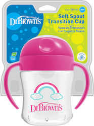 Dr. Brown's Educational Sippy Cup Plastic with Handles Pink Rainbow for 6m+m+ 180ml