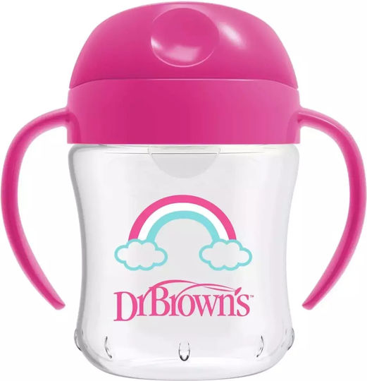 Dr. Brown's Educational Sippy Cup Plastic with Handles Pink for 6m+m+ 180ml