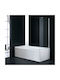 Axis 1 WBX80T-100 Duschwand Badewanne 77-79x140cm Chrom