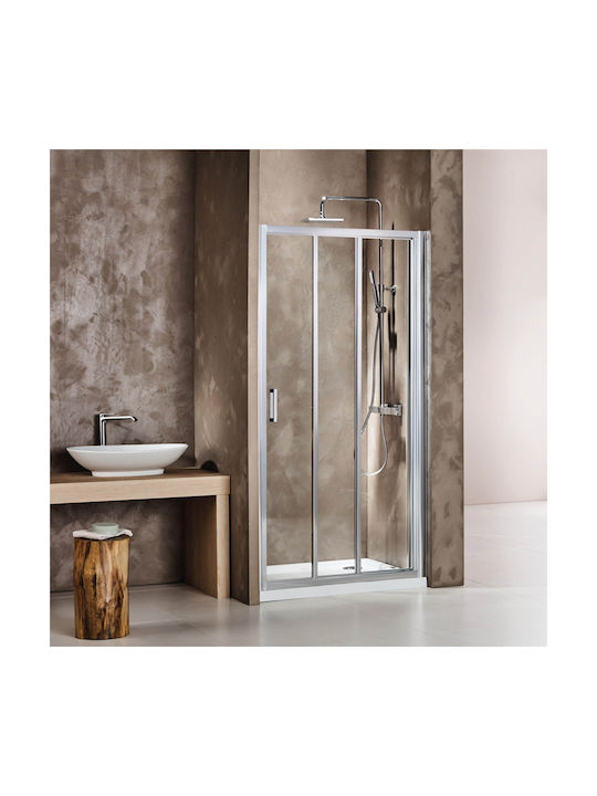 Axis Triple Slider SL3X140C-100 Shower Screen for Shower with Sliding Door 137-141x185cm Clean Glass Chrome