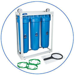 Aqua Filter Συσκευή Φίλτρου Νερού Τριπλή Κεντρικής Παροχής με Ανταλλακτικό Φίλτρο 975