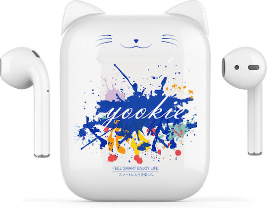 Yookie YKS19 Earbud Bluetooth Handsfree Earphones with Charging Case White