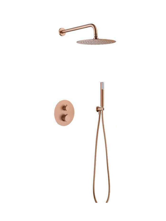 Imex 13459 Mischbatterie & Brausegarnitur Einbau für Dusche 2 Ausgänge Rose Gold